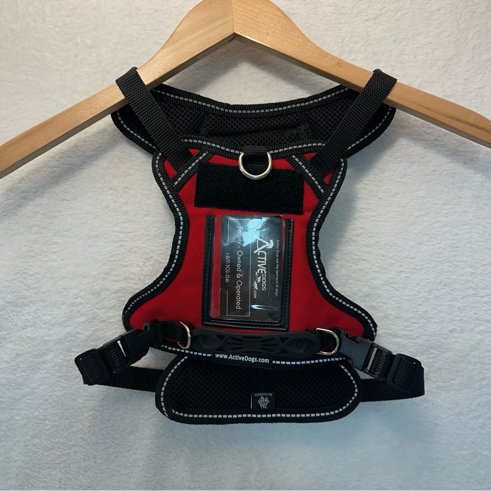 Active USA Red and Black Adjustable Service Dog Harness size S Dogs